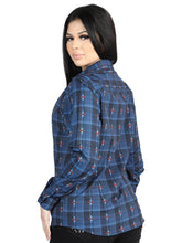 Load image into Gallery viewer, El General  -  Casual Long-Sleeve Shirt  - Black/Blue 44721
