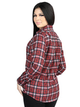 Load image into Gallery viewer, El General  -  Casual Long-Sleeve Shirt  - Red/Black 44727
