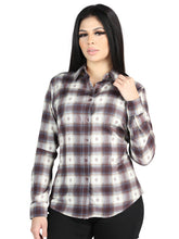 Load image into Gallery viewer, El General  -  Casual Long-Sleeve Shirt  - Beige/Burgandy 44730
