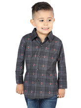 Load image into Gallery viewer, El General Gray/Brown Casual Long-Sleeve Shirt 44742
