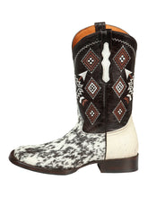Load image into Gallery viewer, El General Men’s Rodeo Boot - White &amp; Brown Crazy Cowhide  Leather 44862
