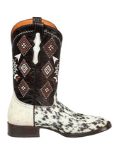 Load image into Gallery viewer, El General Men’s Rodeo Boot - White &amp; Brown Crazy Cowhide  Leather 44862
