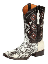 Load image into Gallery viewer, El General Men’s Rodeo Boot - White &amp; Brown Crazy Cowhide  Leather 44862
