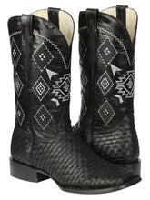 Load image into Gallery viewer, El General Men’s Petatillo Crazy Black Rodeo Boots 44884
