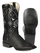 Load image into Gallery viewer, El General Men’s Petatillo Crazy Black Rodeo Boots 44884
