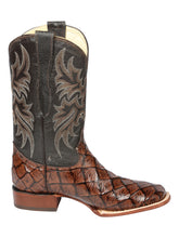 Load image into Gallery viewer, El Señor de los Cielos Men’s Rodeo Boot - Monster Fish Imitation  Leather - Brown 44931
