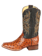 Load image into Gallery viewer, El General Rodeo - Printed Ostric leather boots - Cogñac 44936
