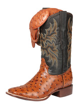 Load image into Gallery viewer, El General Rodeo - Printed Ostric leather boots - Cogñac 44936
