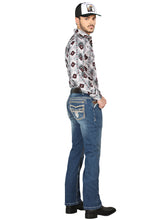 Load image into Gallery viewer, Centenario Bootcut Denim Jeans - Dark Blue 44974
