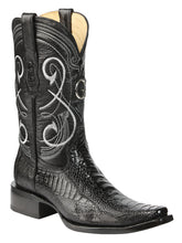 Load image into Gallery viewer, El General Men's Exotic Ostrich Leg Cowboy Boots - Black 45067
