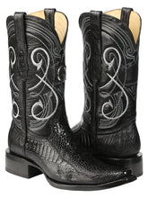 Load image into Gallery viewer, El General Men's Exotic Ostrich Leg Cowboy Boots - Black 45067
