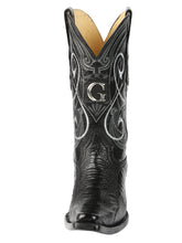 Load image into Gallery viewer, El General Men's Exotic Ostrich Leg Cowboy Boots - Black 45067
