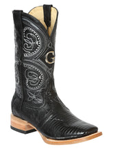 Load image into Gallery viewer, El General Men's Exotic Lizard Rodeo Cowboy Boots - Black 45069
