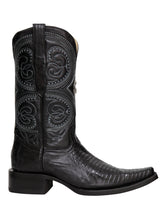 Load image into Gallery viewer, El General Men's Exotic Lizard Cowboy Boots - Black 45072
