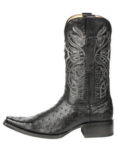 Load image into Gallery viewer, El General Men's Exotic Ostrich Leather Cowboy Boots - Black  45075
