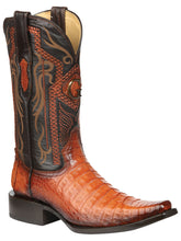 Load image into Gallery viewer, El General Men's Exotic Caiman Belly Cowboy Boots - Cognac  45080
