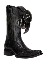 Load image into Gallery viewer, El General Men's Exotic Caiman Nuca Cowboy Boots - Black 45081

