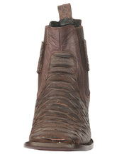 Load image into Gallery viewer, El General Men’s Python Imitation Brown Ankle Boots 45092
