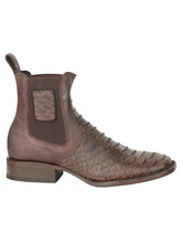 Load image into Gallery viewer, El General Men’s Python Imitation Brown Ankle Boots 45092
