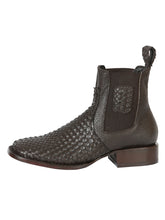 Load image into Gallery viewer, El General Men’s Rodeo Brown Petatillo Woven Ankle Boots 45177
