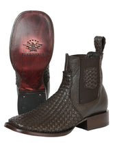 Load image into Gallery viewer, El General Men’s Rodeo Brown Petatillo Woven Ankle Boots 45177
