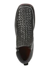 Load image into Gallery viewer, El General Men’s Black Woven Ankle Boots with Zipper 45183
