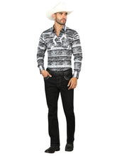 Load image into Gallery viewer, Centenario Men's Black Denim with Gray Embroidered Details 45311
