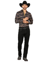 Load image into Gallery viewer, Centenario Men's Black Denim with Dark Embroidered Details 45312
