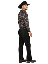 Load image into Gallery viewer, Centenario Men's Black Denim with Dark Embroidered Details 45312
