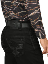 Load image into Gallery viewer, Centenario Men's Black Denim with Dark Embroidered Details 45312
