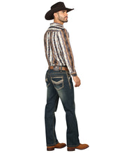 Load image into Gallery viewer, Centenario Men's Tinted Green Denim with Embroidered Details  45315
