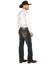 Load image into Gallery viewer, Centenario Men's Tinted Brown Denim with Embroidered Details  45316
