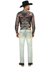 Load image into Gallery viewer, Centenario Men's Light Blue Denim with Embroidered Details 45317
