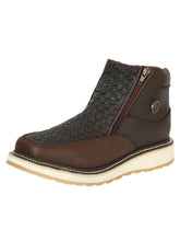 Load image into Gallery viewer, Sefeni Men’s Double Zipper Shoe Crazy Leather -Choco 45395
