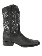 Load image into Gallery viewer, El General Men’s Black Python Imitation Rodeo Boots 45398
