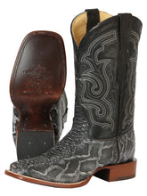 Load image into Gallery viewer, El General Men’s Python Imitation Rodeo Boots - Gray 45432

