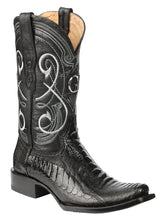 Load image into Gallery viewer, El General Men's Exotic Ostrich Leg Cowboy Boots - Black 45510

