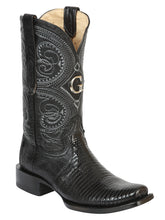 Load image into Gallery viewer, El General Men's Exotic Lizard Cowboy Boots - Black 45512
