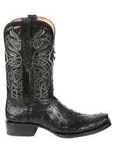 Load image into Gallery viewer, El General Men's Exotic Ostrich Leather Cowboy Boots - Black  45515
