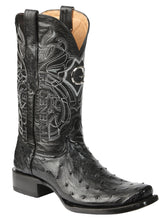 Load image into Gallery viewer, El General Men's Exotic Ostrich Leather Cowboy Boots - Black  45515
