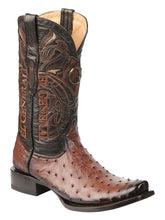 Load image into Gallery viewer, El General Men's Exotic Ostrich Leather Cowboy Boots - Brown  45516

