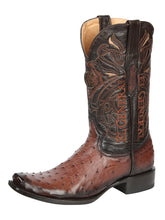 Load image into Gallery viewer, El General Men's Exotic Ostrich Leather Cowboy Boots - Brown  45516
