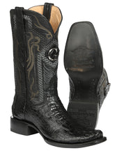 Load image into Gallery viewer, El General Men's Exotic Caiman Nuca Cowboy Boots - Black 45521
