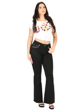 Load image into Gallery viewer, Centenario Women's Black Bootcut Denim Jeans 45543
