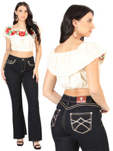 Load image into Gallery viewer, Centenario Women's Medium Blue Bootcut Denim Jeans 45544
