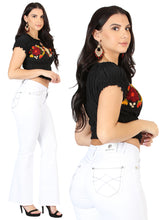 Load image into Gallery viewer, Centenario Women's White Bootcut Denim Jeans 45545
