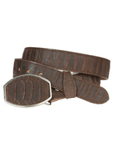 Load image into Gallery viewer, Men’s Western Belt El General Imitation Python - Brown 45570
