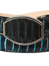 Load image into Gallery viewer, Men’s Western Belt El General Imitation Python - Black/Blue 45572
