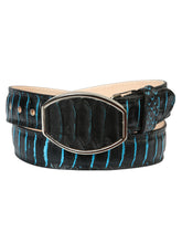 Load image into Gallery viewer, Men’s Western Belt El General Imitation Python - Black/Blue 45572
