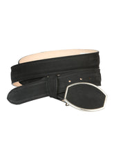 Load image into Gallery viewer, Men’s Western Belt El General Nubuck - Black 45575
